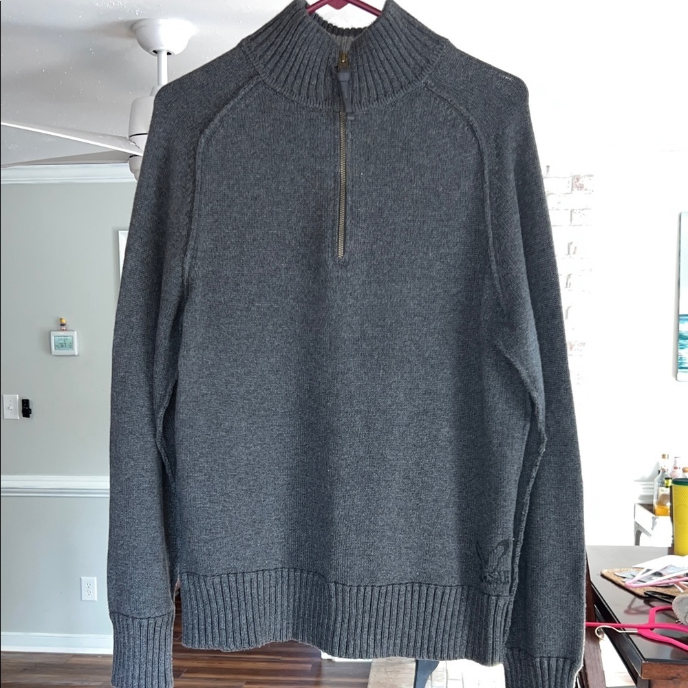 American Eagle Outfitters Dark Gray Quarter Zip Sweater Large - Picture 1 of 8
